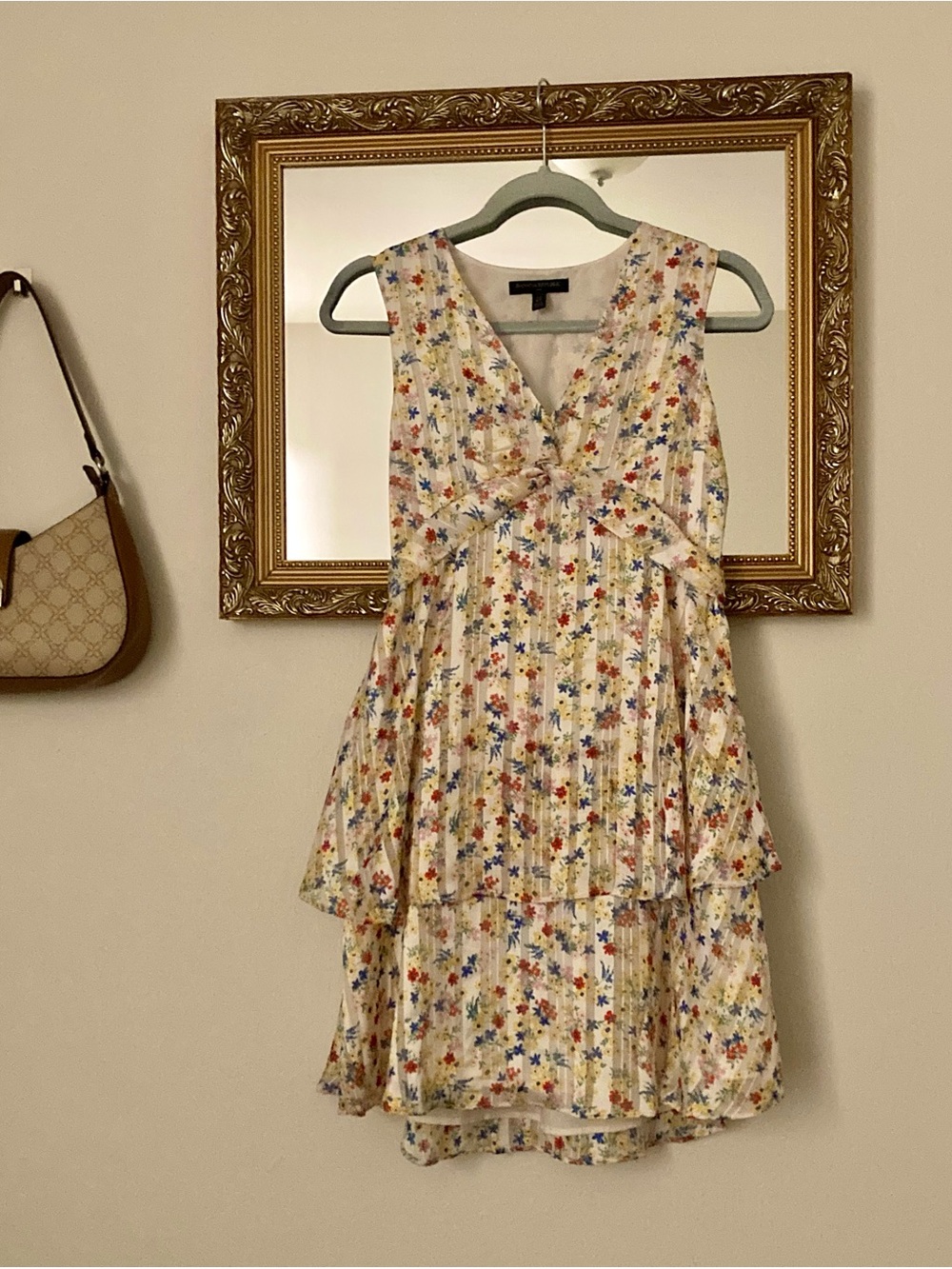Banana Republic Cream Mini Dress with Multicolor Floral Print